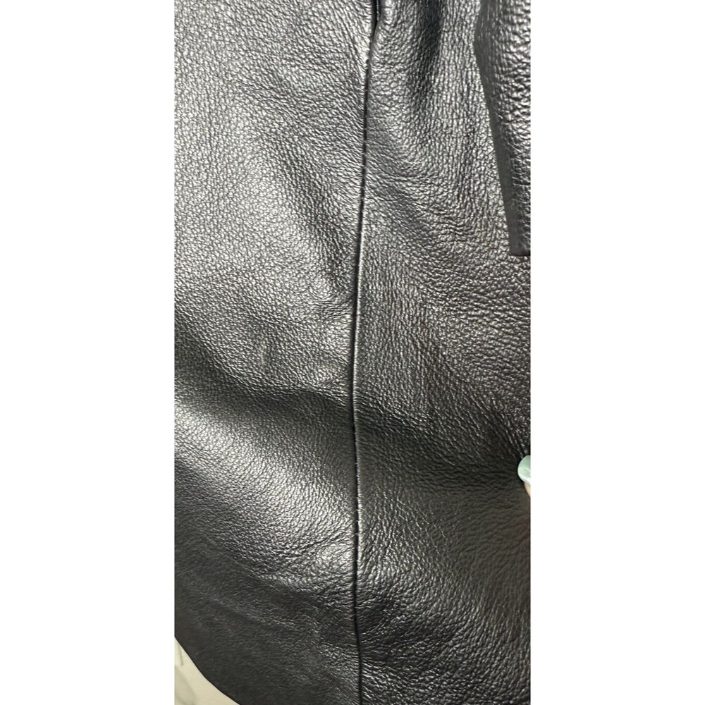 Vintage USA Leather Coat Women's 3X Black Button Front Jacket Pockets Soft 90's - Picture 5 of 12